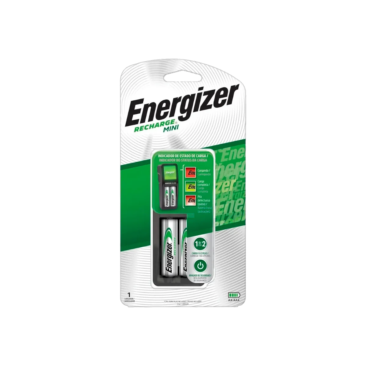 cargador de pilas energizer mini aaaaa 1300 mah