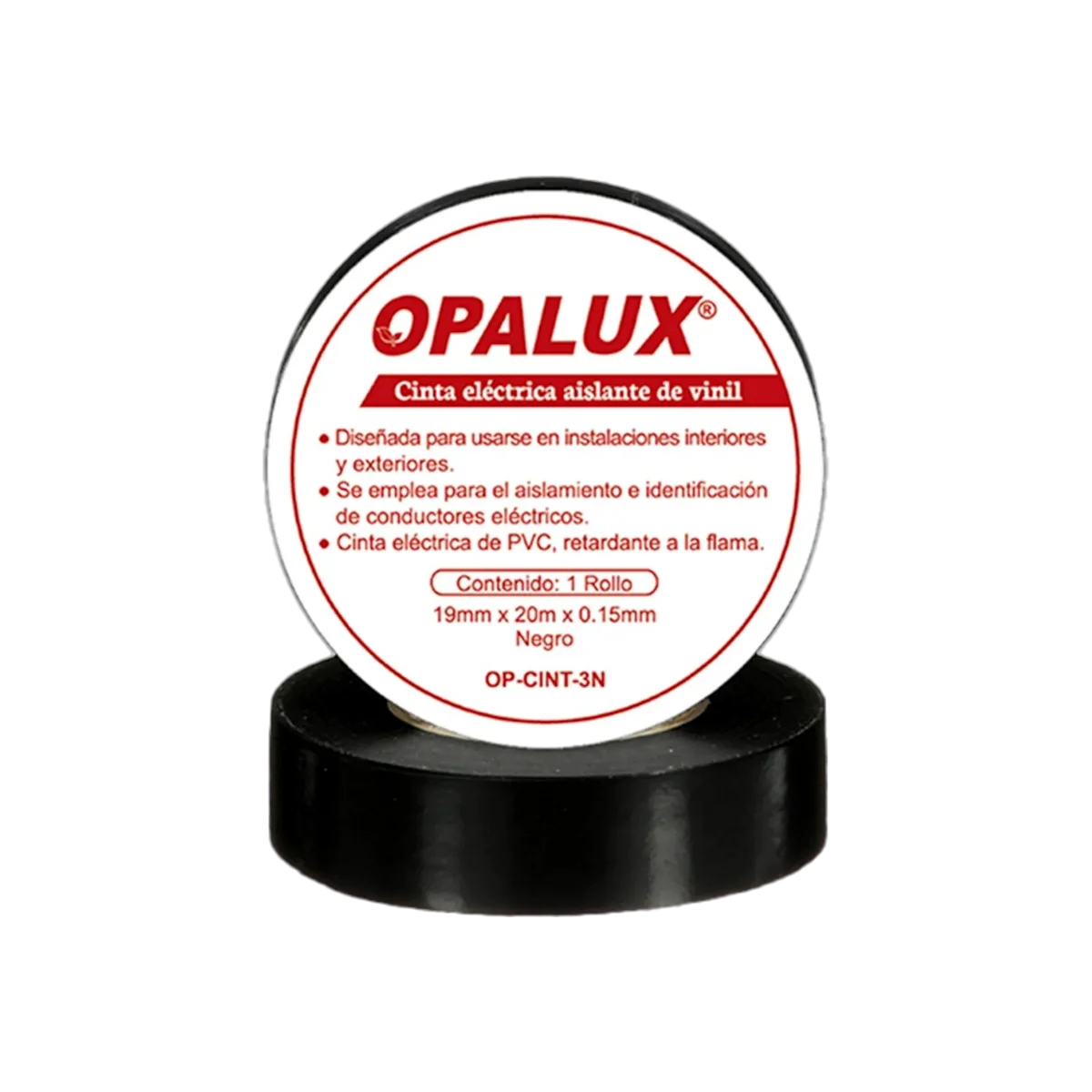 1 cinta opalux negra aislante electrica 20 mts