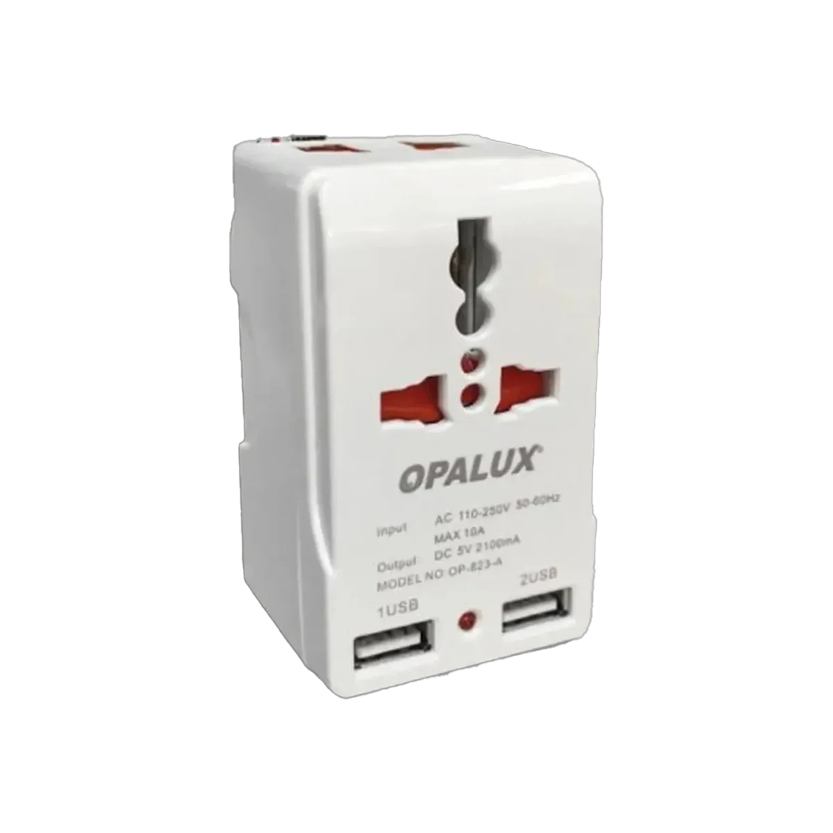 2 adaptador enchufe multiple opalux ac 110 250v